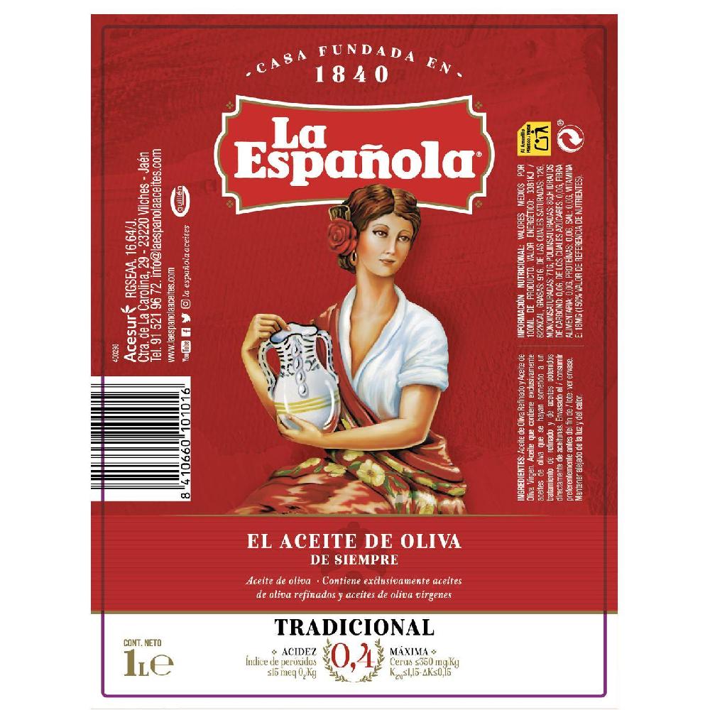Eroski Aceite De Oliva 0 4º LA ESPAÑOLA Botella 1 Litro