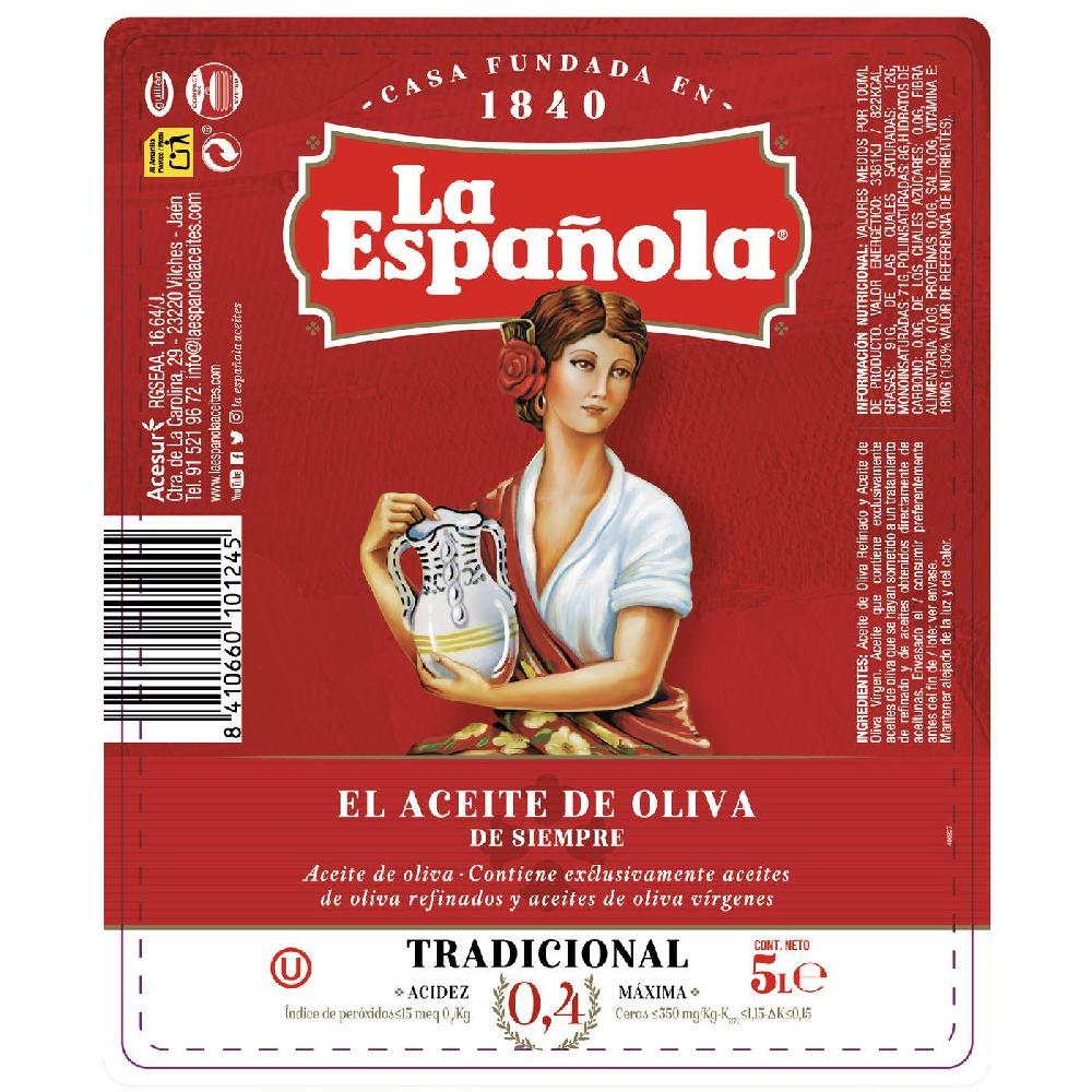 Eroski Aceite De Oliva 0 4º LA ESPAÑOLA Garrafa 5 Litros