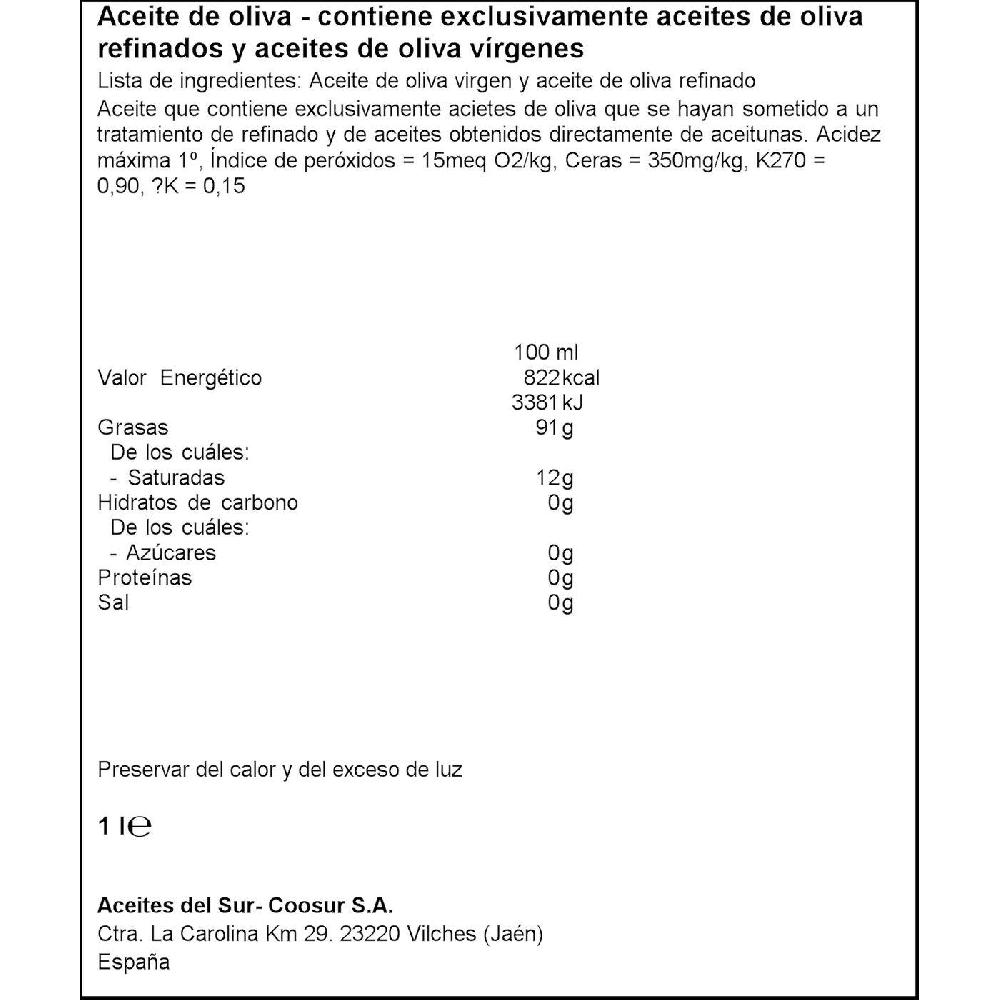 Eroski Aceite De Oliva Intenso LA ESPAÑOLA Botella 1 Litro