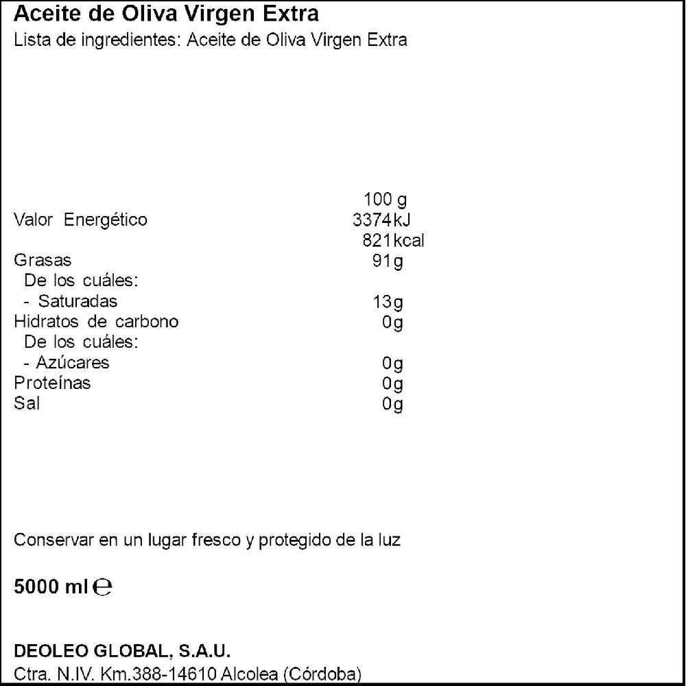 Eroski Aceite De Oliva Virgen Extra HOJIBLANCA Garrafa 5 Litros