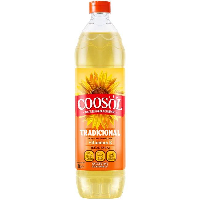 Eroski Aceite girasol tradicional COOSOL botella 1 litro