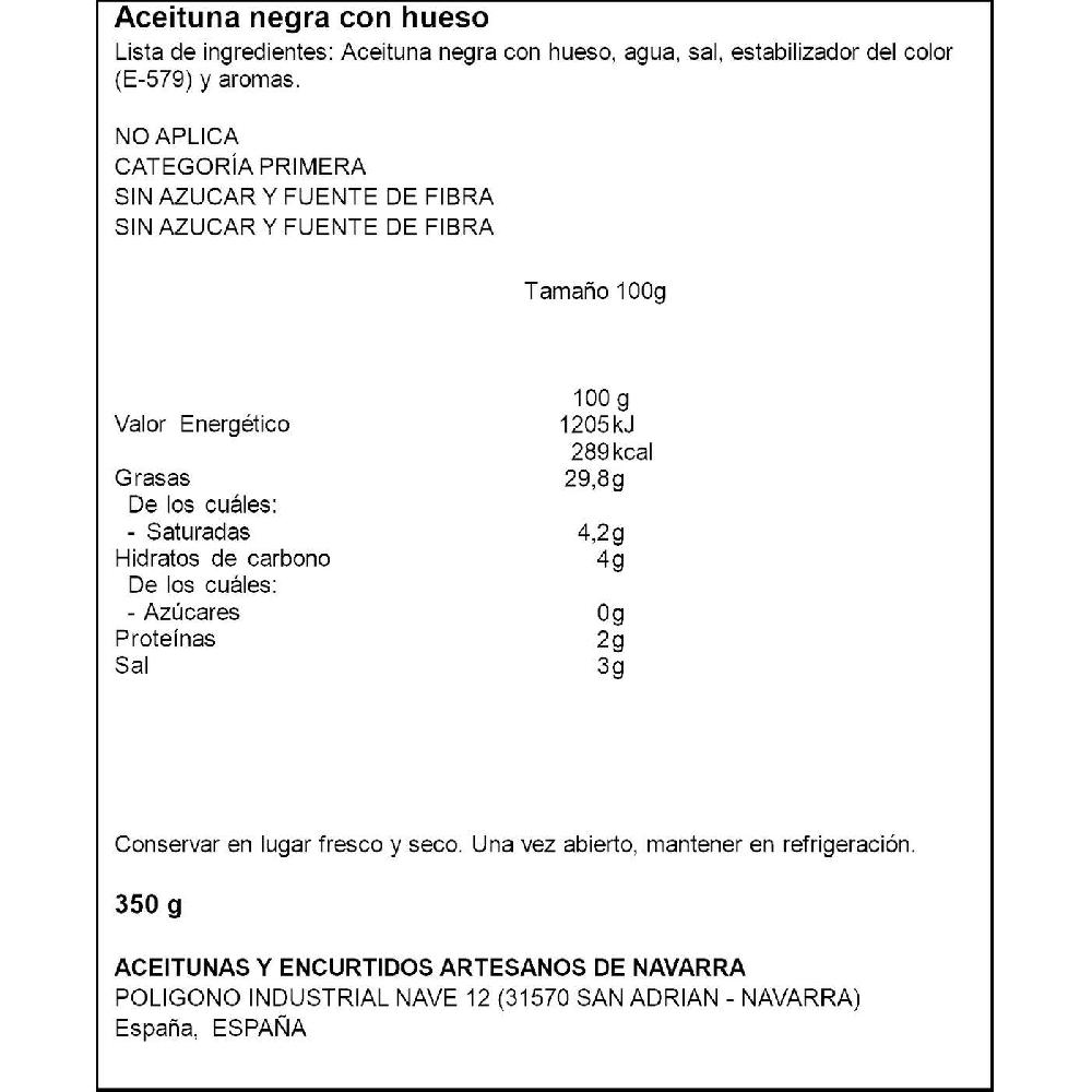 Eroski Aceituna Negra Con Hueso M. ACEITUNEROS Lata 185 G