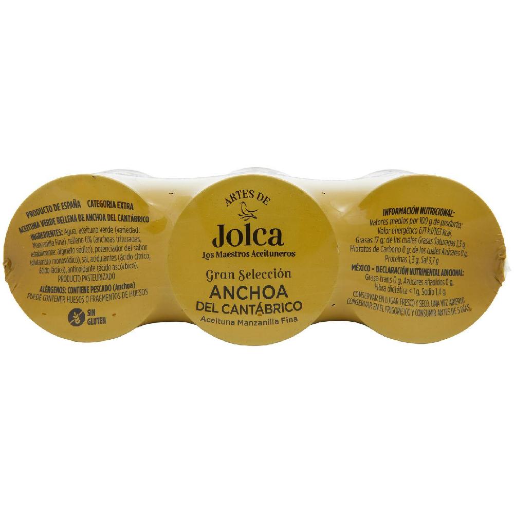 Eroski Aceituna Rellena De Anchoa Del Cantábrico JOLCA Pack 3x50 G