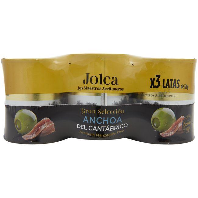 Eroski Aceituna rellena de anchoa del Cantábrico JOLCA pack 3x50 g
