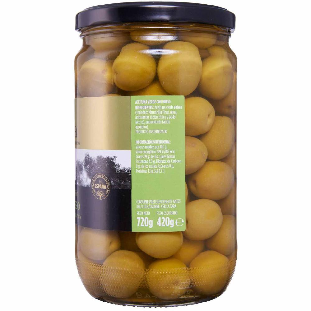 Eroski Aceitunas Artesanas Verdes Con Hueso JOLCA Frasco 420 G