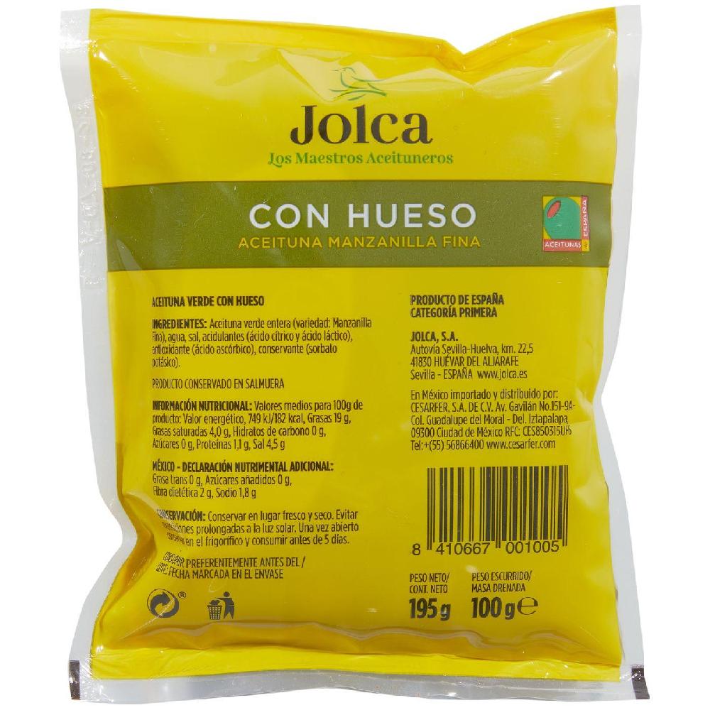 Eroski Aceitunas Manzanilla Con Hueso JOLCA Bolsa 100 G