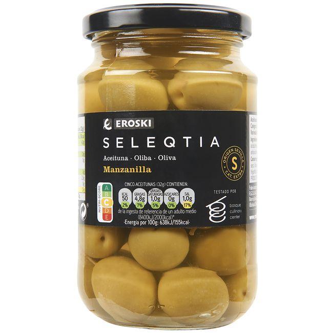 Eroski Aceitunas manzanilla EROSKI SELEQTIA frasco 200 g