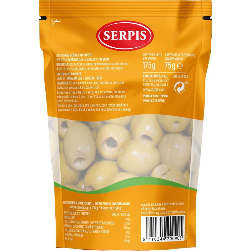 Eroski Aceitunas Manzanilla Sin Hueso SERPIS Bolsa 75 G