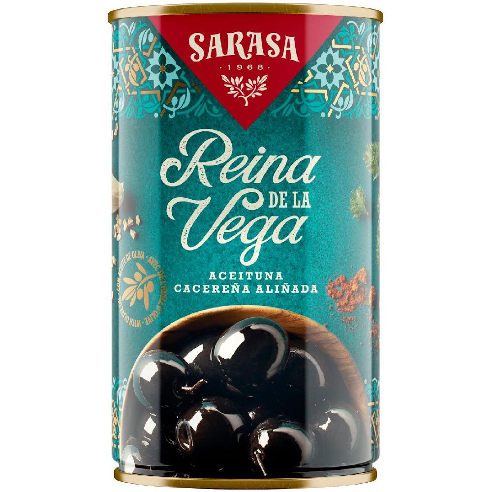 Eroski Aceitunas negras especiadas SARASA lata 185 g