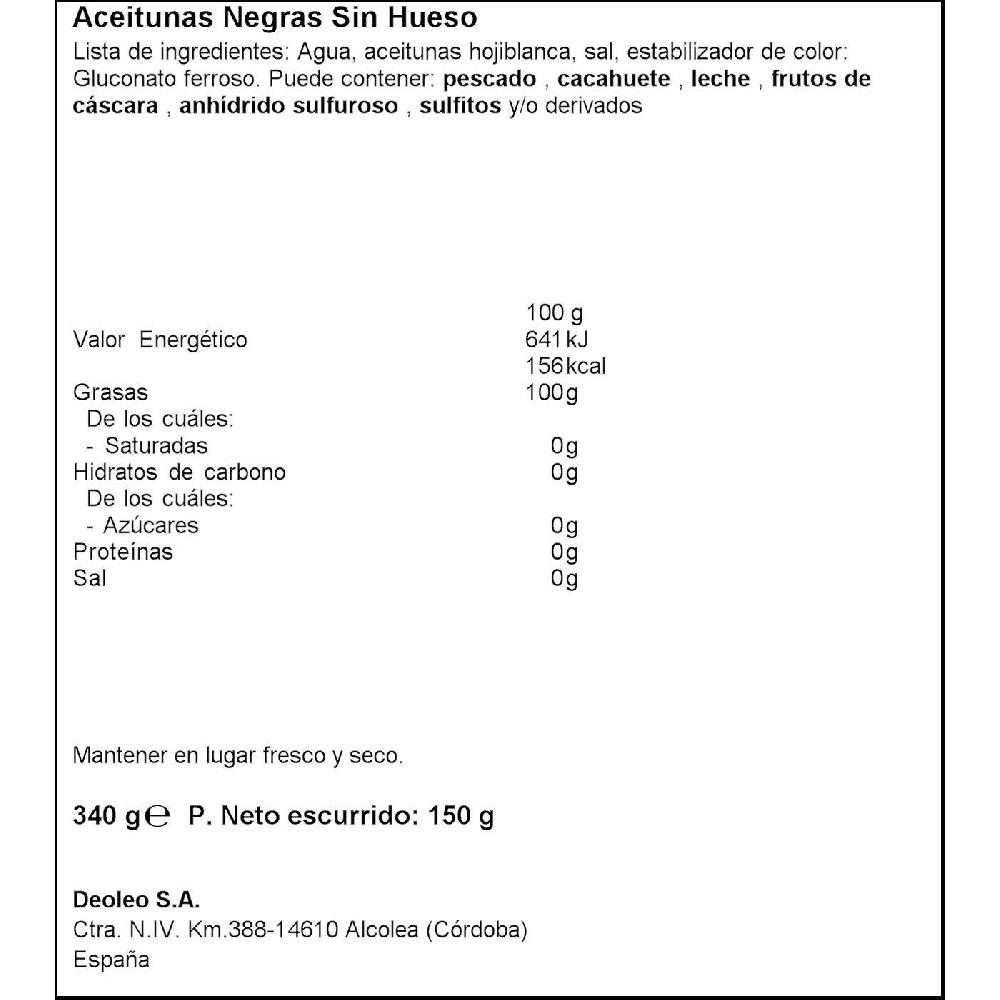 Eroski Aceitunas Negras Sin Hueso CARBONELL Lata 150 G