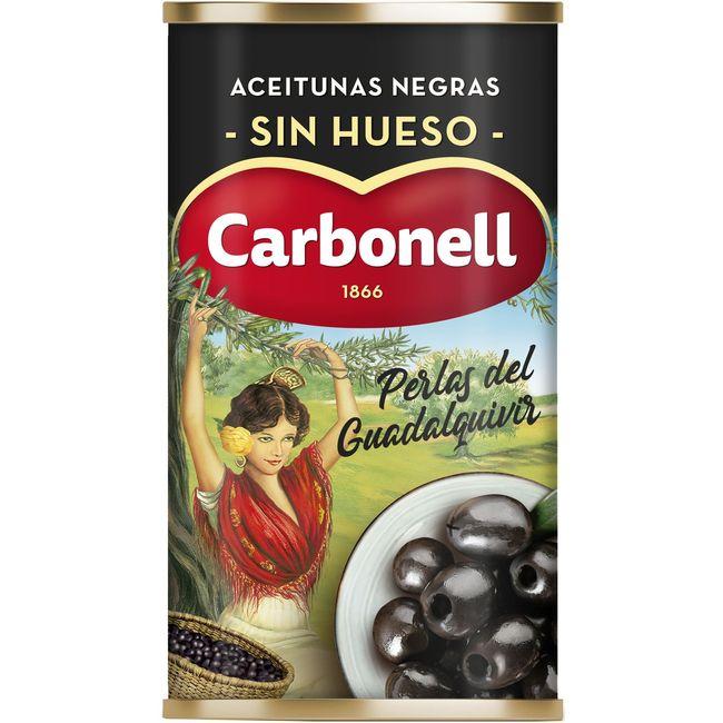 Eroski Aceitunas negras sin hueso CARBONELL lata 150 g