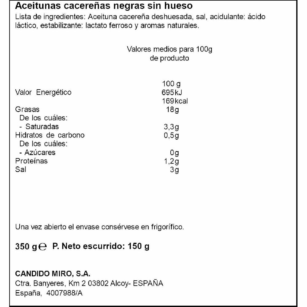 Eroski Aceitunas Negras Sin Hueso EL SERPIS Lata 150 G