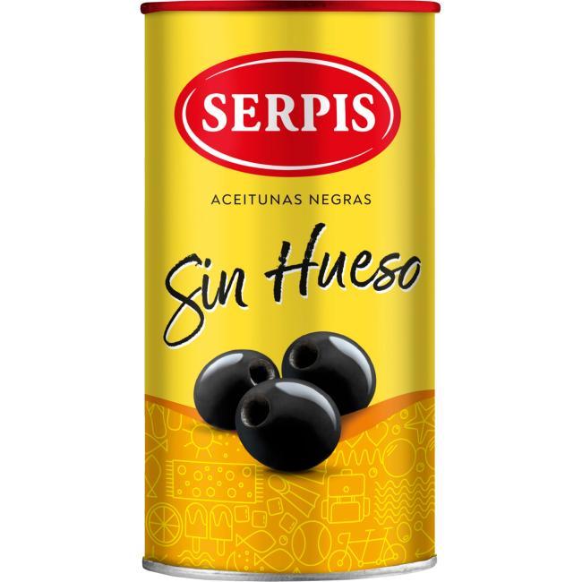 Eroski Aceitunas negras sin hueso EL SERPIS lata 150 g