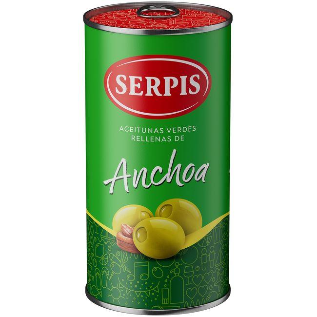 Eroski Aceitunas rellenas de anchoa EL SERPIS lata 150 g