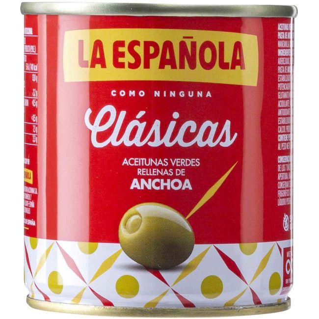 Eroski Aceitunas rellenas de anchoa LA ESPAÑOLA lata 100 g