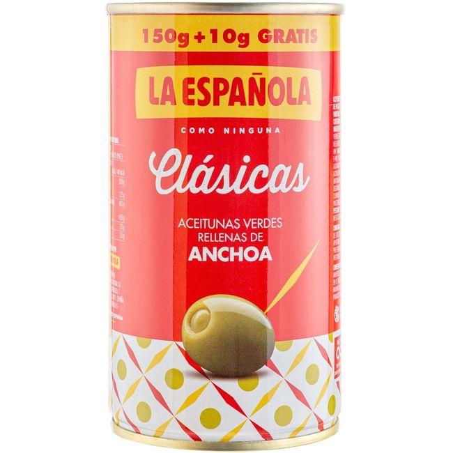 Eroski Aceitunas rellenas de anchoa LA ESPAÑOLA lata 160 g