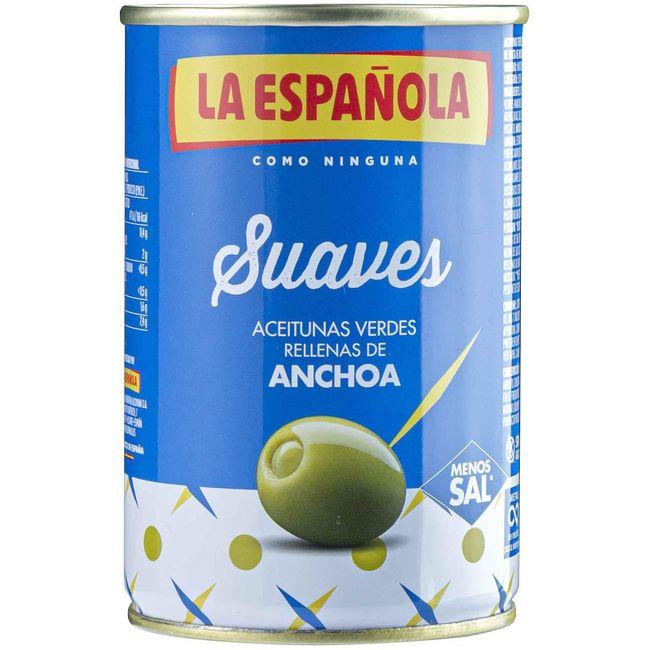 Eroski Aceitunas rellenas de anchoa suave LA ESPAÑOLA lata 130 g