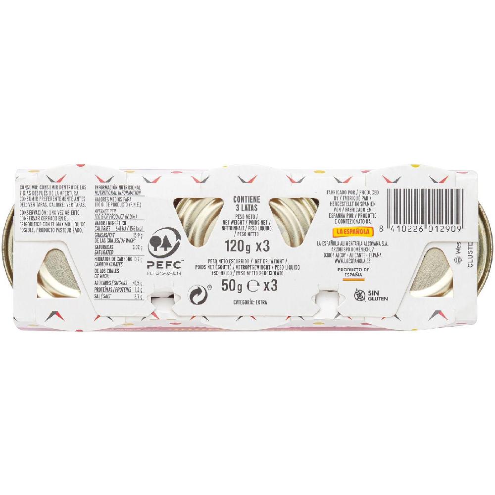 Eroski Aceitunas Rellenas De Chili Valientes LA ESPAÑOLA Pack 3x50 G