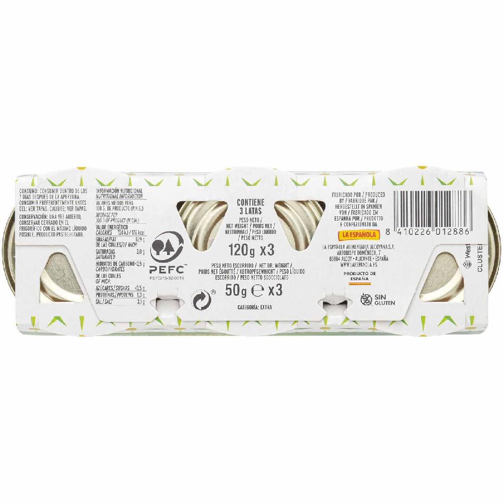 Eroski Aceitunas Rellenas De Jalapeño Picaras LA ESPAÑOLA Pack 3x50 G