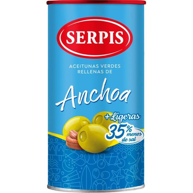 Eroski Aceitunas rellenas ligeras EL SERPIS lata 150 g