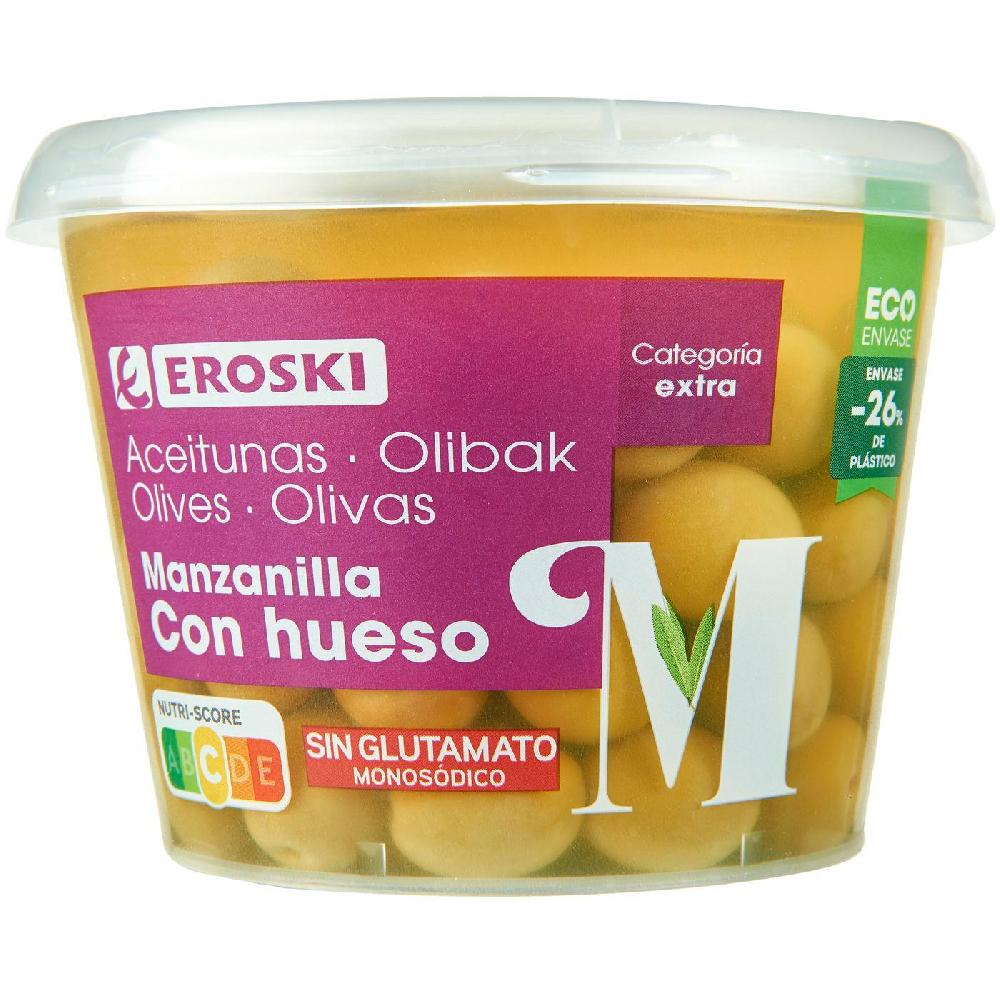 Eroski Aceitunas sabor manzanilla EROSKI tarrina 300 g