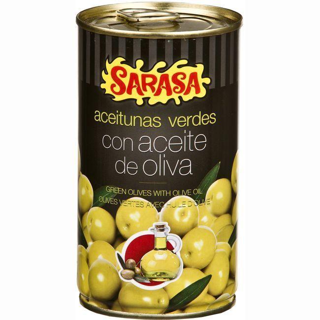 Eroski Aceitunas verdes con aceite de oliva SARASA lata 185 g