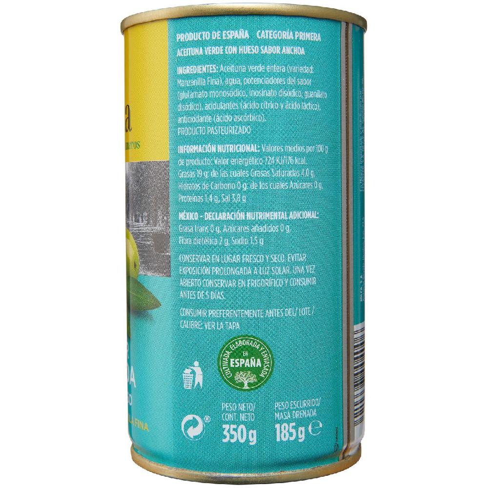 Eroski Aceitunas Verdes Con Anchoa JOLCA Lata 185 G
