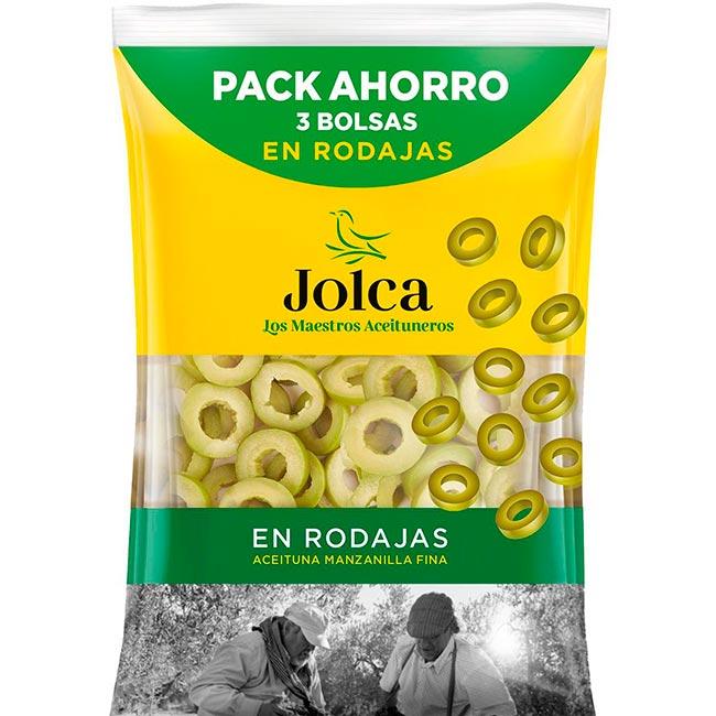 Eroski Aceitunas verdes en rodajas JOLCA pack 3x50 g