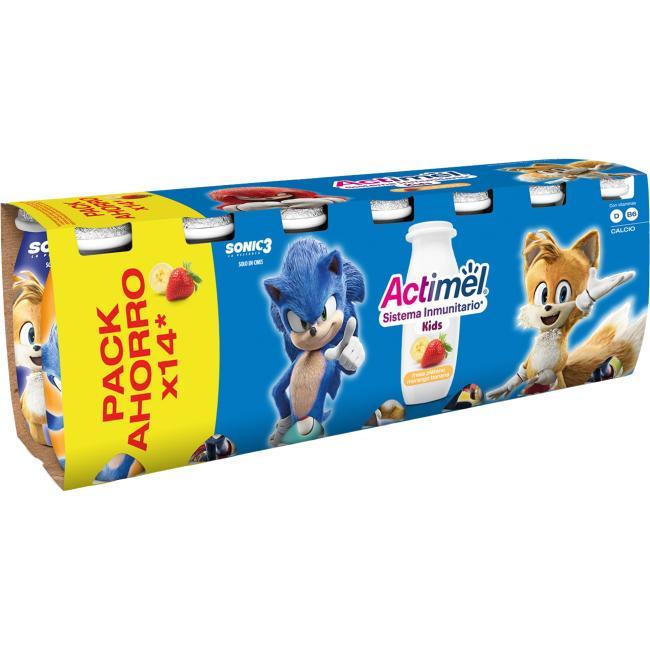 Eroski Actikids sabor fresa-plátano ACTIMEL pack 14x100 g