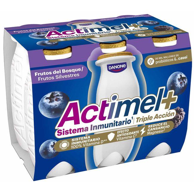 Eroski Actimel de mora y arándanos DANONE pack 6x100 g
