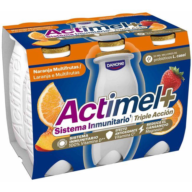 Eroski Actimel multifrutas de naranja ACTIMEL pack 6x100 g