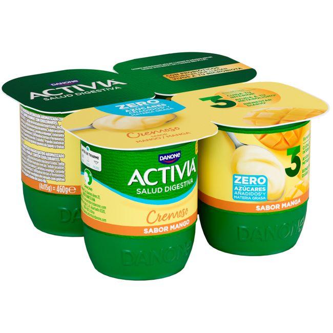 Eroski Activia 0% cremoso sabor mango DANONE pack 4x120 g