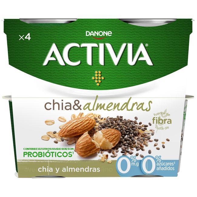 Eroski Activia 0% Fibras Con Chía-almendra DANONE Pack 4x115 G