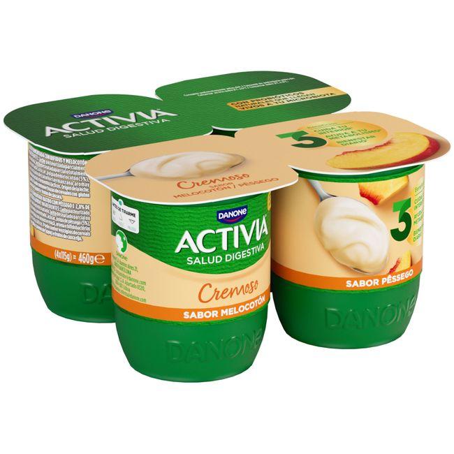 Eroski Activia cremoso sabor melocotón DANONE pack 4x115 g