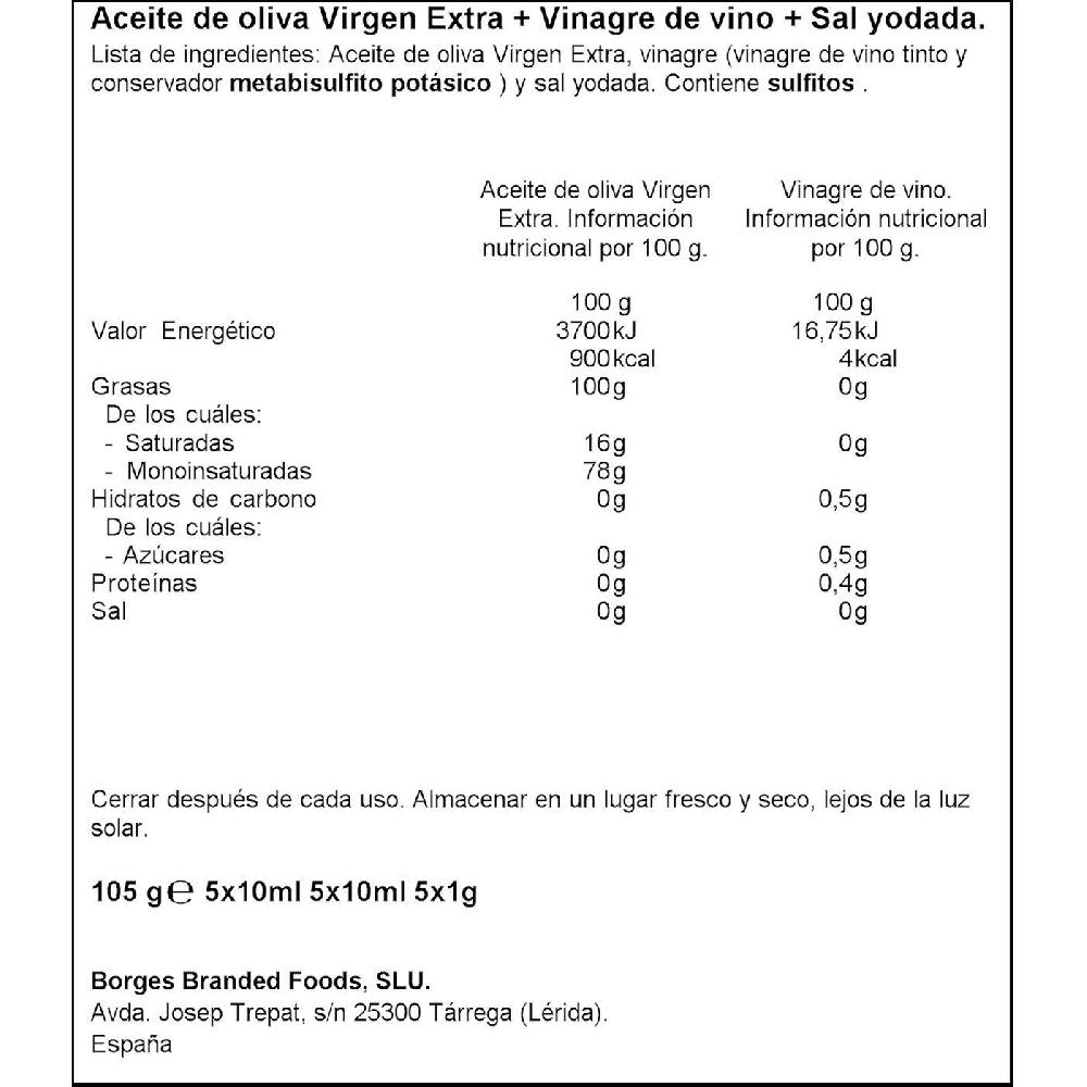 Eroski Aliño Mediterráneo (aceite-vinagre-sal) C. ANDALUZ Pack 5 Unid