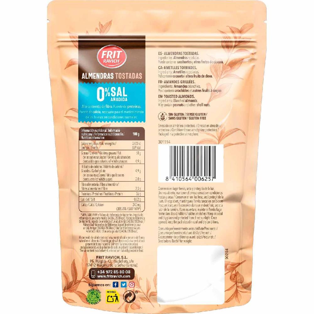 Eroski Almendra Repelada Tostada Sin Sal FRIT RAVICH Bolsa 110 G