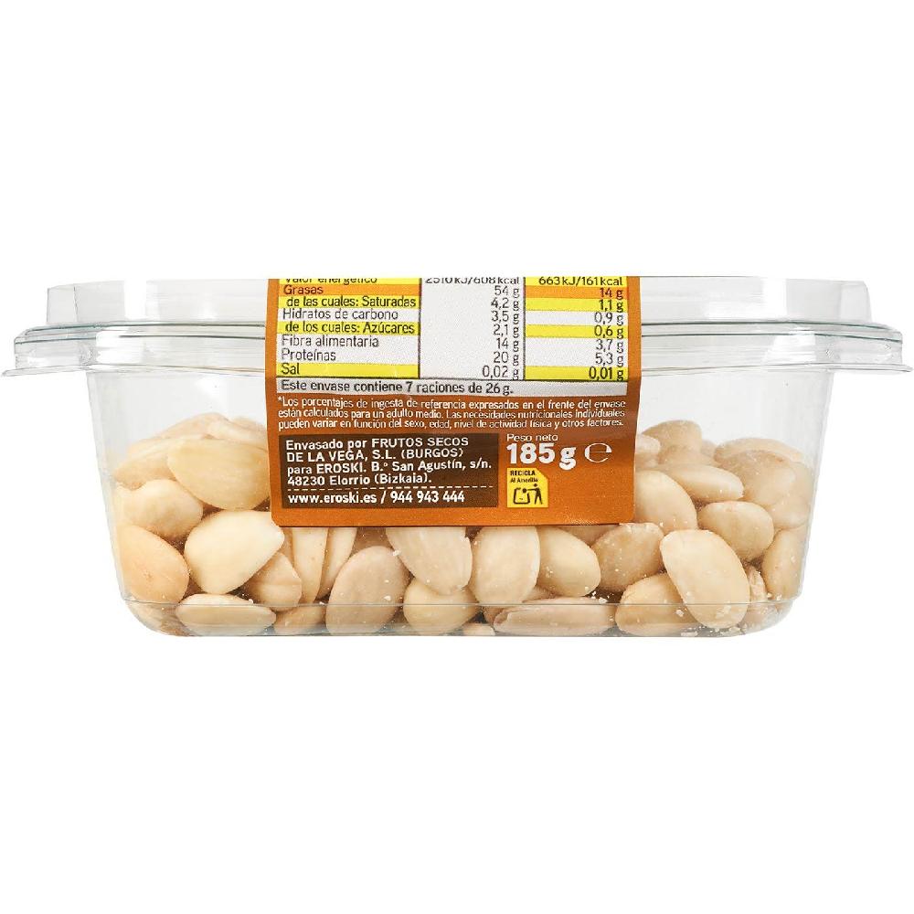 Eroski Almendras Crudas Repeladas EROSKI Tarrina 185 G