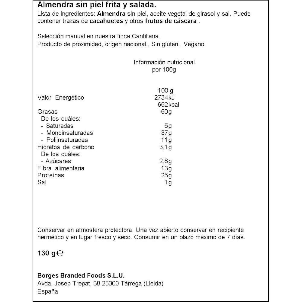 Eroski Almendras Fritas Y Saladas PIZARRO Bolsa 130 G