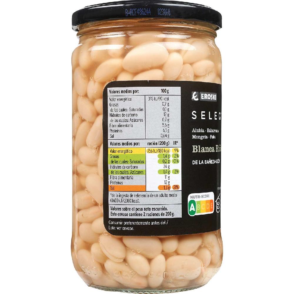 Eroski Alubia Blanca Riñón Cocida IGP Bañeza E. SELEQTIA Frasco 400 G