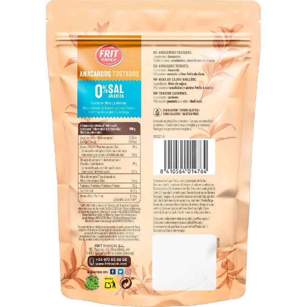 Eroski Anacardos Tostado Sin Sal FRIT RAVICH Bolsa 110 G