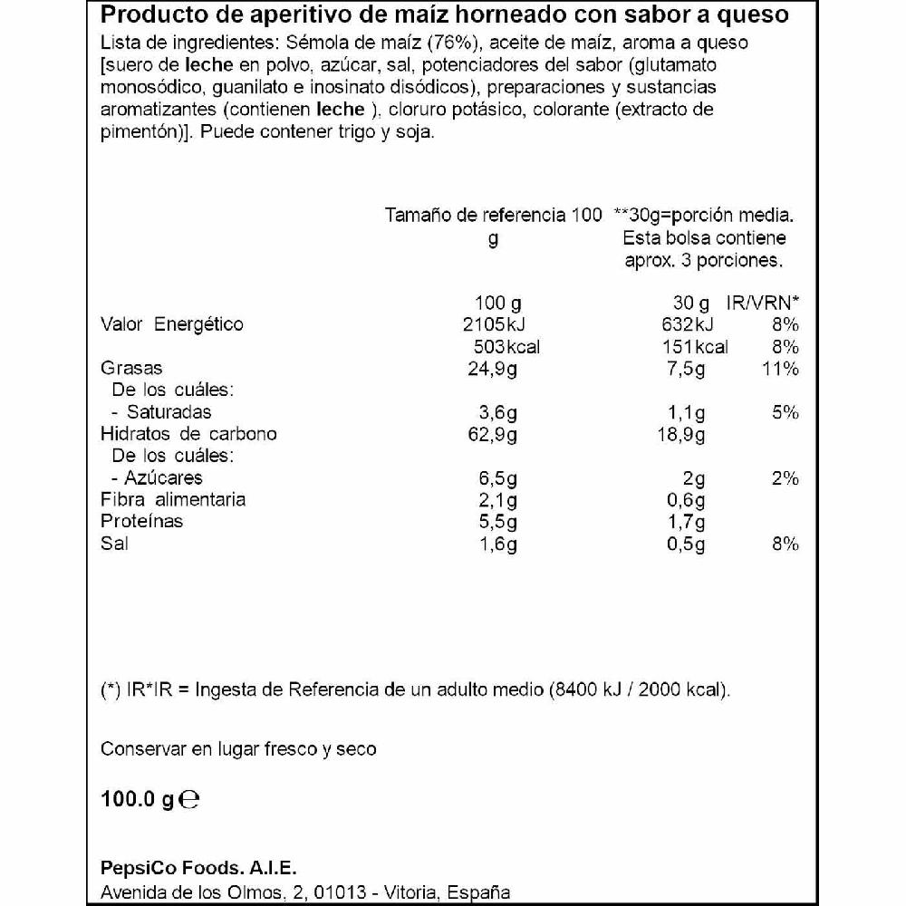 Eroski Aperitivo Sabor A Queso CHEETOS RIZOS Bolsa 100 G