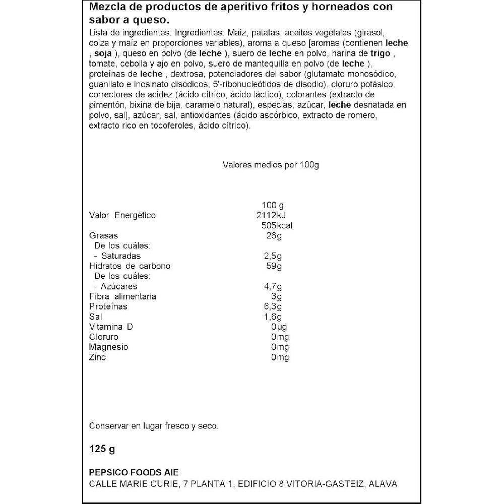 Eroski Aperitivos Mixups Sabor Queso LAYS Bolsa 125 G