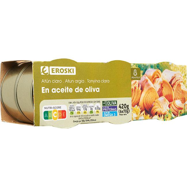 Eroski Atún Claro En Aceite De Oliva EROSKI Pack 6x70 G