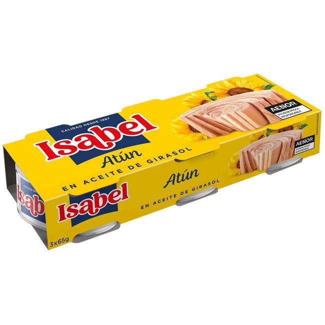Eroski Atún en aceite de girasol ISABEL pack 3x65 g