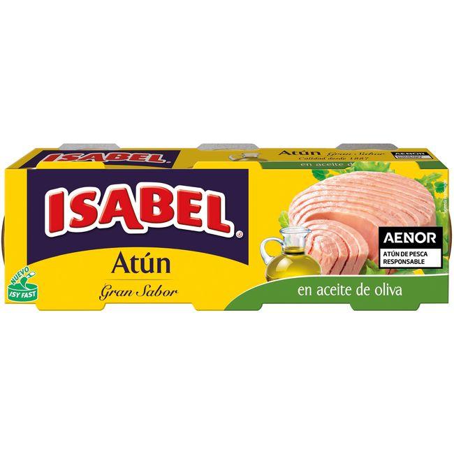 Eroski Atún en aceite de oliva gran sabor ISABEL pack 3x70 g