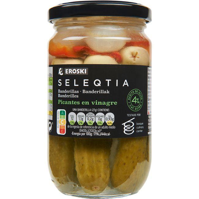 Eroski Banderillas en aceite de oliva EROSKI SELEQTIA frasco 160 g
