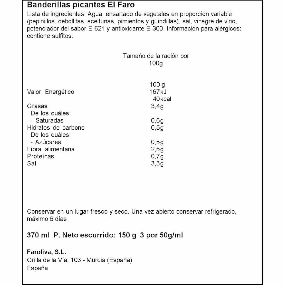 Eroski Banderillas Picantes En Vinagre EL FARO Frasco 150 G