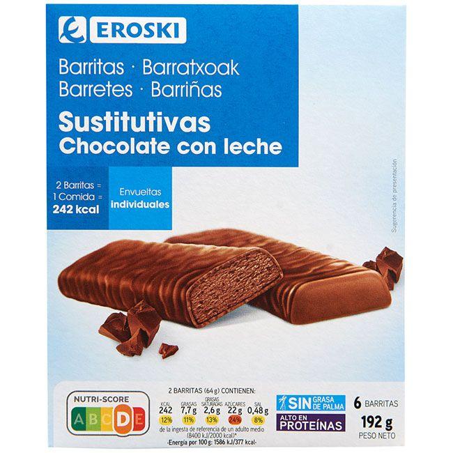 Eroski Barrita de chocolate con leche EROSKI caja 192 g