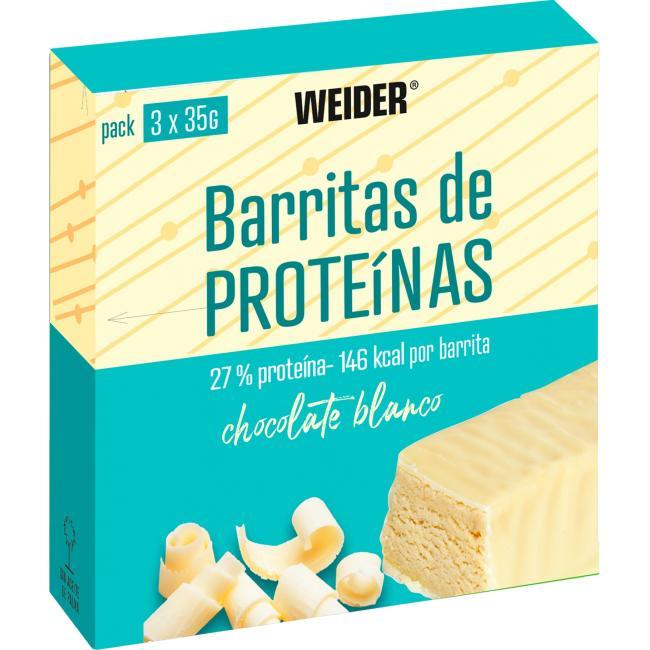 Eroski Barrita De Proteína Y Chocolate Blanco WEIDER 3 Uds Caja 105 G