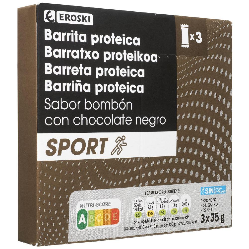 Eroski Barrita Proteica Sabor Bombón Low Sugar EROSKI Caja 105 G